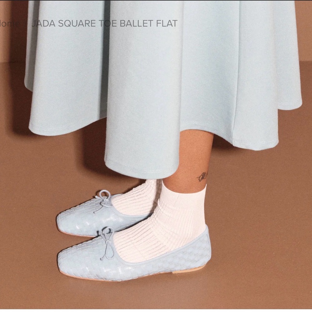 Freda Salvador Light Blue Square Toe Flats